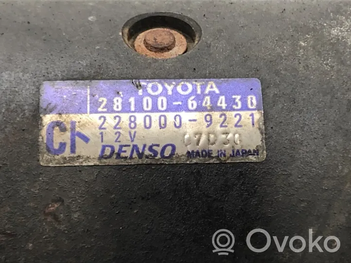 Toyota Corolla Verso E121 Käynnistysmoottori 28100-64430