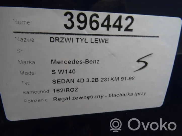 Mercedes-Benz S W140 Drzwi tylne 