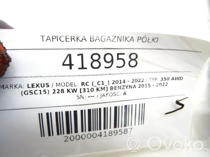 Lexus RC Tavaratilan kaukalon tekstiilikansi 64713-24020