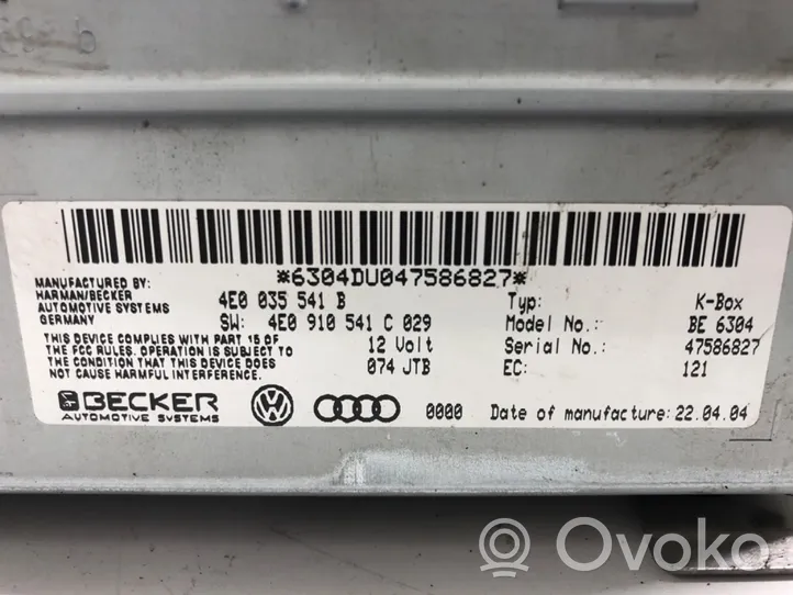 Audi A8 S8 D3 4E Autres unités de commande / modules 4E0035541B