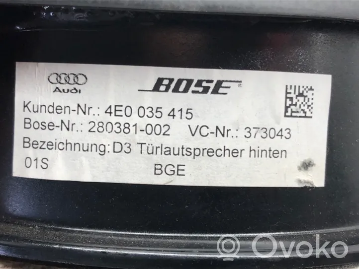 Audi A8 S8 D3 4E Äänentoistojärjestelmäsarja 4E0035415