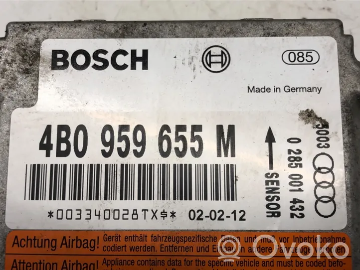 Audi A6 Allroad C5 Sensore d’urto/d'impatto apertura airbag 4B0959655M