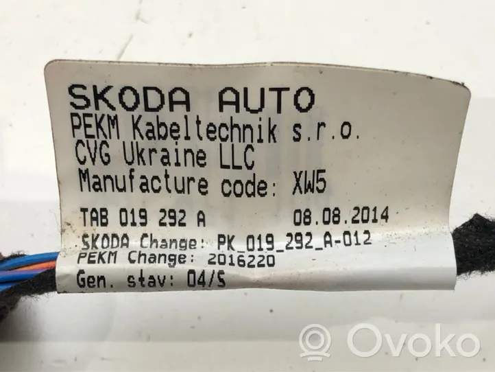 Skoda Octavia Mk3 (5E) Wiązka przewodów czujnika parkowania PDC 5E0971104