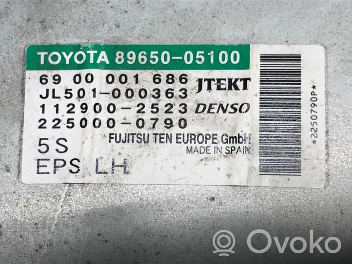Toyota Avensis T270 Ohjaustehostimen ohjainlaite/moduuli 89650-05100
