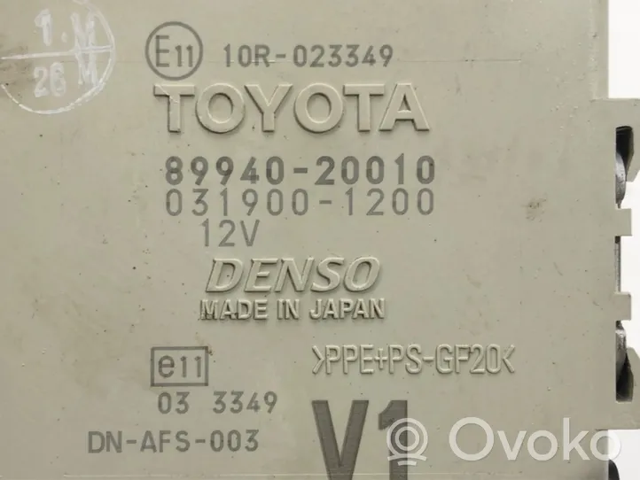 Toyota Avensis T270 Sterownik / moduł świateł Xenon 89940-20010