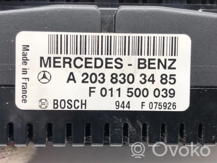 Mercedes-Benz C AMG W203 Interruttore ventola abitacolo A2038303485