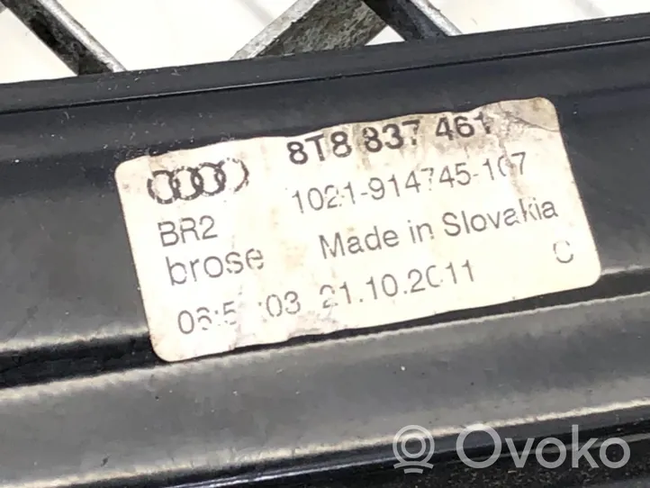Audi A5 8T 8F Priekinio el. lango pakėlimo mechanizmo komplektas 8T8837461