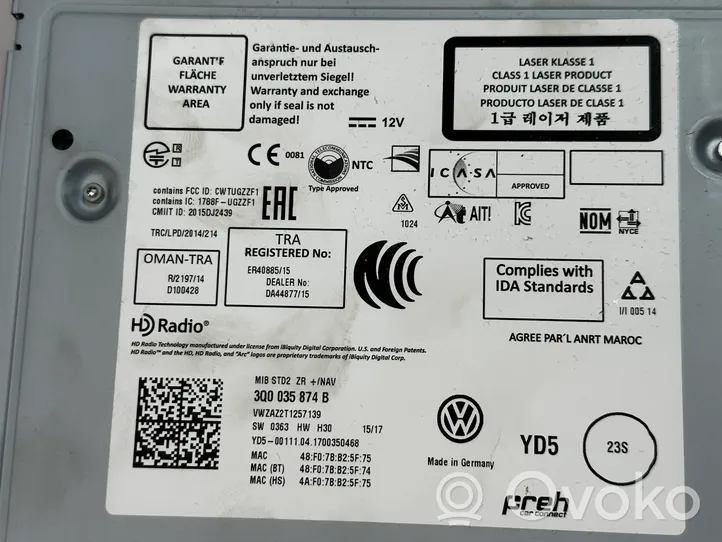 Volkswagen Golf VII Moduł / Sterownik GPS 3Q0035874B