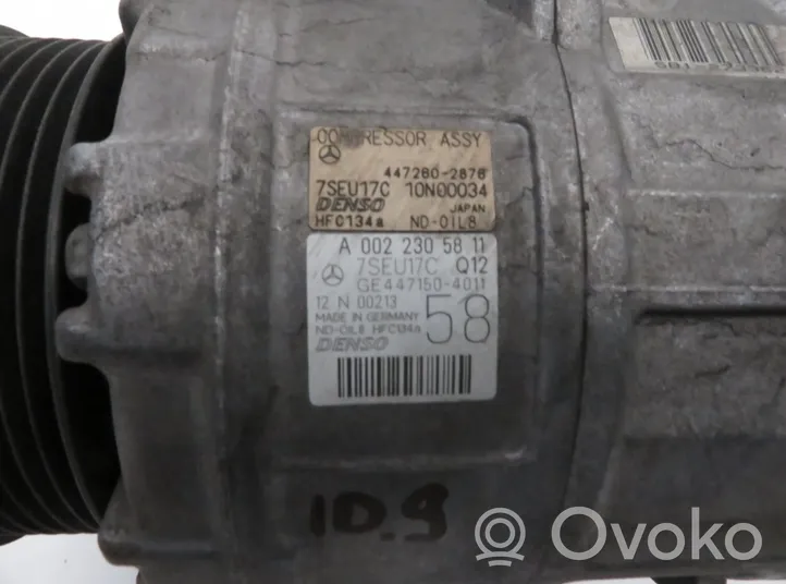 Mercedes-Benz GL X164 Air conditioning (A/C) compressor (pump) A0022305811