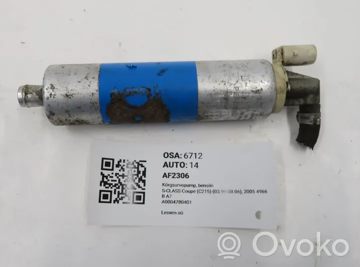 Mercedes-Benz CL C215 Pompe d'injection de carburant à haute pression A0014701294