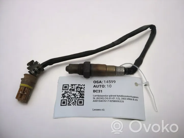 Mercedes-Benz SL R230 Sensore della sonda Lambda A0015407617