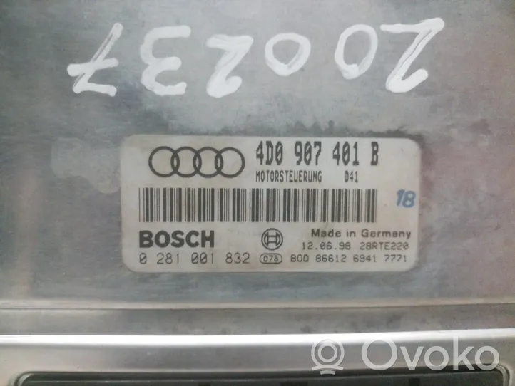 Audi A8 S8 D2 4D Calculateur moteur ECU 4D0907401