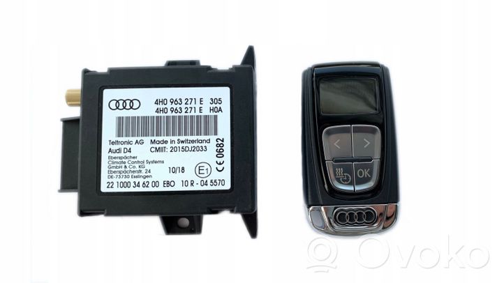 Audi A8 S8 D5 Telecomando del riscaldamento ausiliario Webasto 4H0963271E