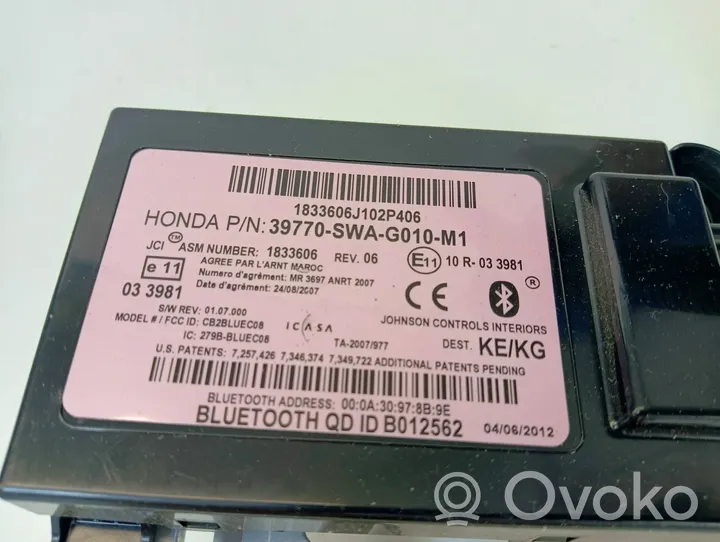 Honda CR-V Bluetoothin ohjainlaite/moduuli 39770SAAG010M1