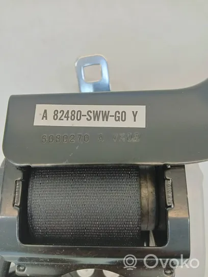 Honda CR-V Pas bezpieczeństwa fotela tylnego środkowego 82480SWWG0