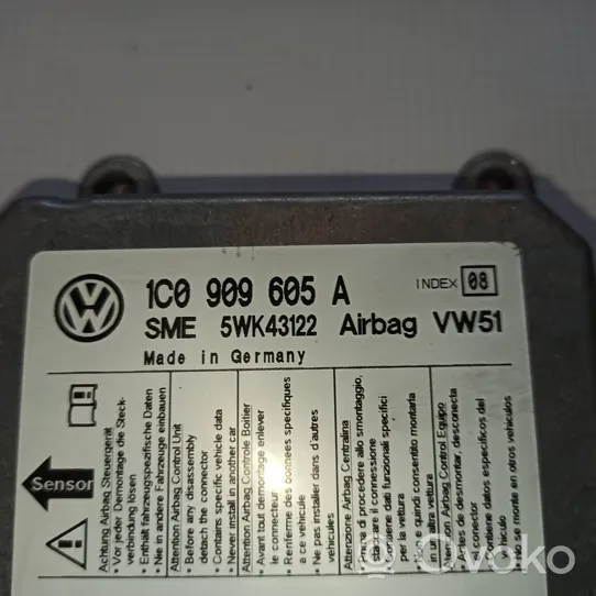 Volkswagen Transporter - Caravelle T5 Sterownik / Moduł Airbag 1C0909605A