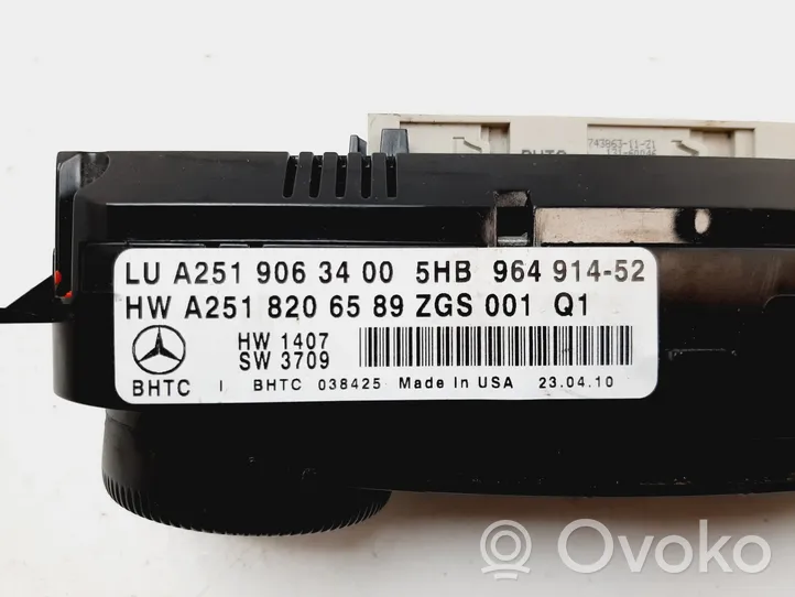 Mercedes-Benz GL X164 Ilmastoinnin ohjainlaite A2519063400