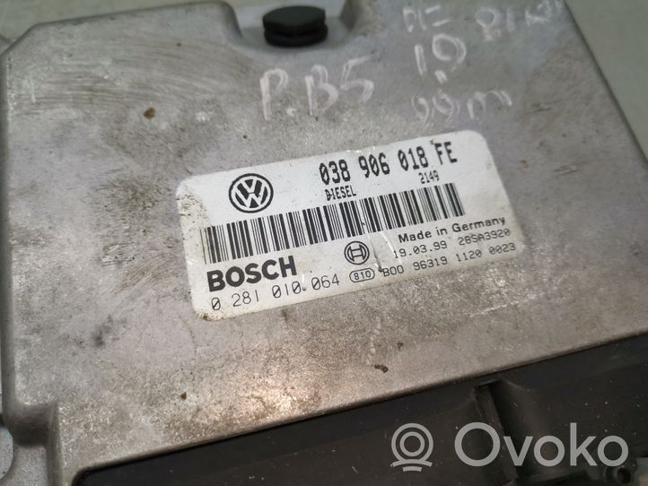 Volkswagen PASSAT B5 Sterownik / Moduł ECU 038906018FE