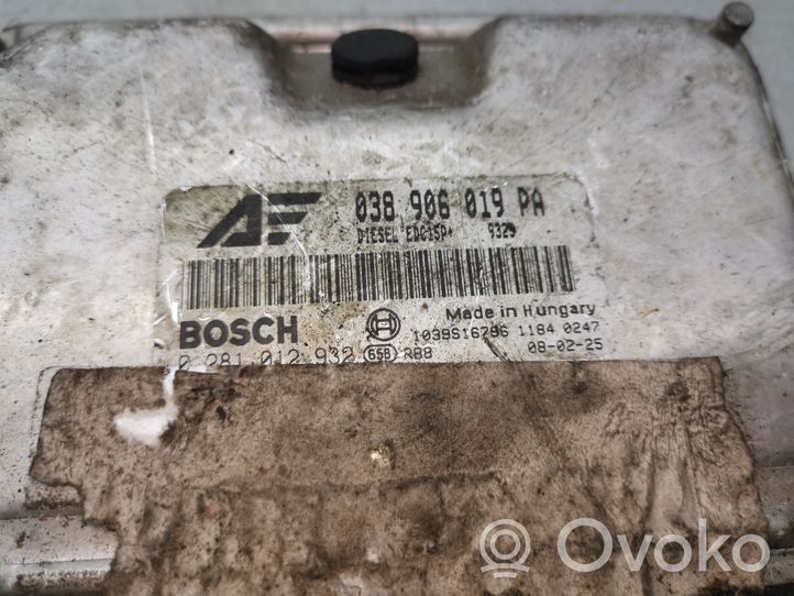 Volkswagen Sharan Sterownik / Moduł ECU 038906019PA