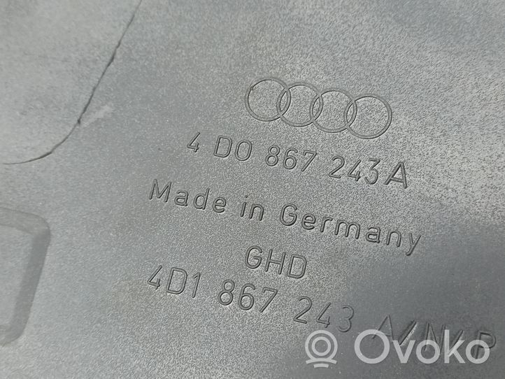 Audi A8 S8 D2 4D (B) Revêtement de pilier (bas) 4D0867243A