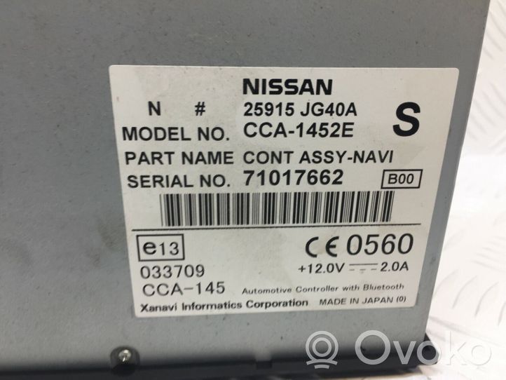 Nissan X-Trail T31 Unità di navigazione lettore CD/DVD 25915JG40A