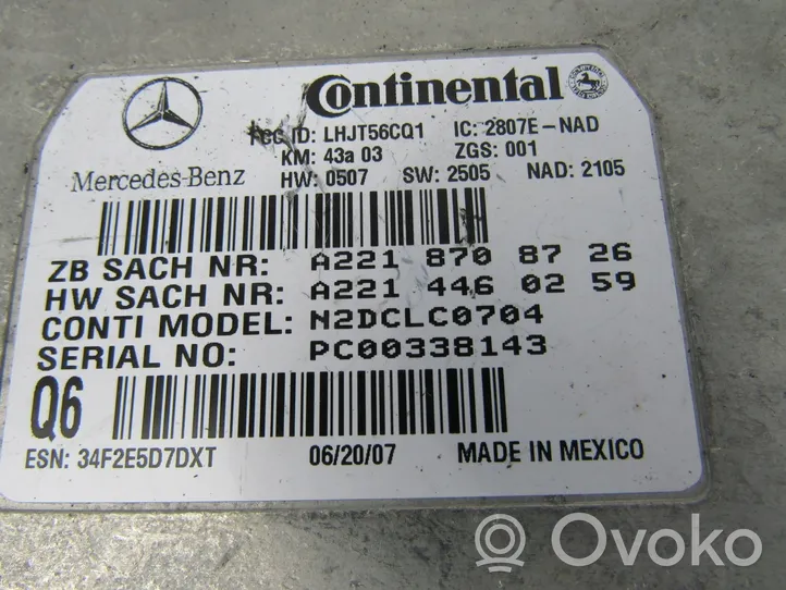 Mercedes-Benz CL C216 Modulo di controllo comandi vocali A2218708726