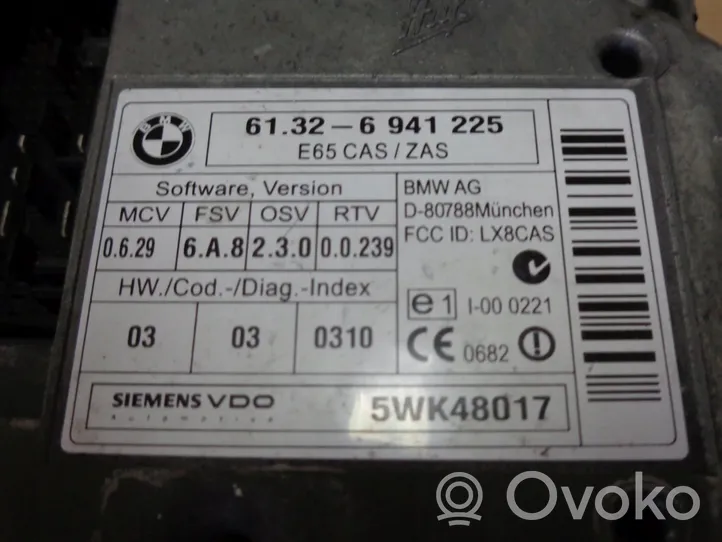BMW 7 E65 E66 Moottorin start-stop-painike/kytkin 6941225