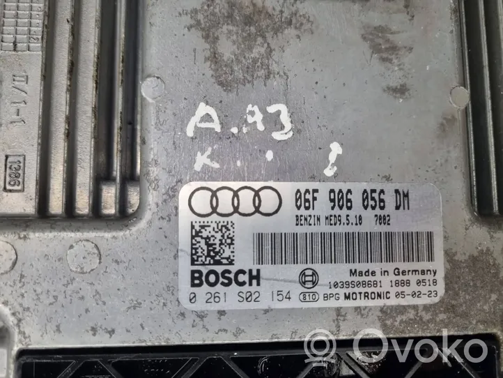 Audi A3 S3 8P Moottorinohjausyksikön sarja ja lukkosarja 0261S02154