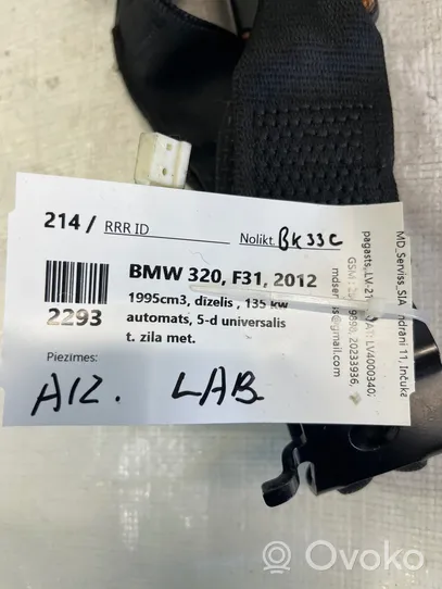BMW 3 F30 F35 F31 Klamra środkowego pasa bezpieczeństwa fotela tylnego 7266351