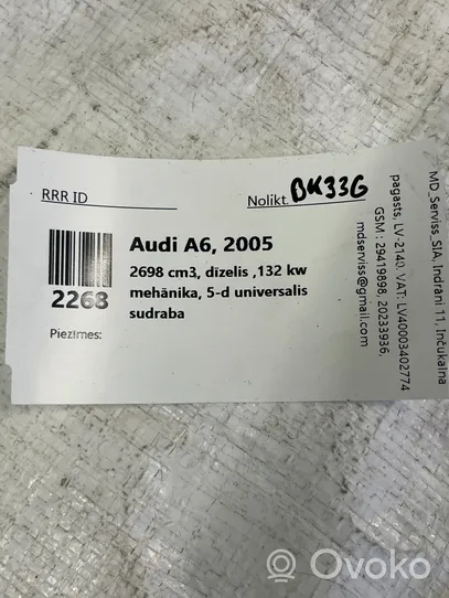 Audi A6 S6 C6 4F Support de fixation de coffre/hayon 4F9863539