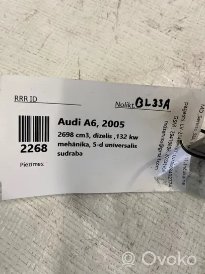 Audi A6 S6 C6 4F Charnière, capot moteur 4F0823301