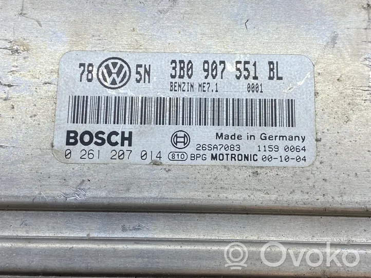 Volkswagen PASSAT B5.5 Kit centralina motore ECU e serratura 3B0907551BL