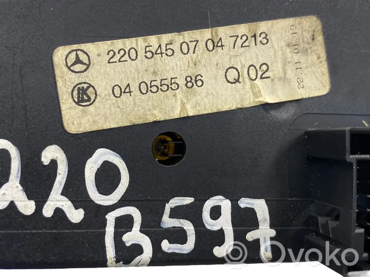 Mercedes-Benz S W220 Interruttore luci 2205450704