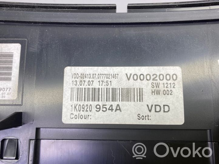 Volkswagen Golf Plus Juego de cerradura y set ECU del motor 1K0920954A