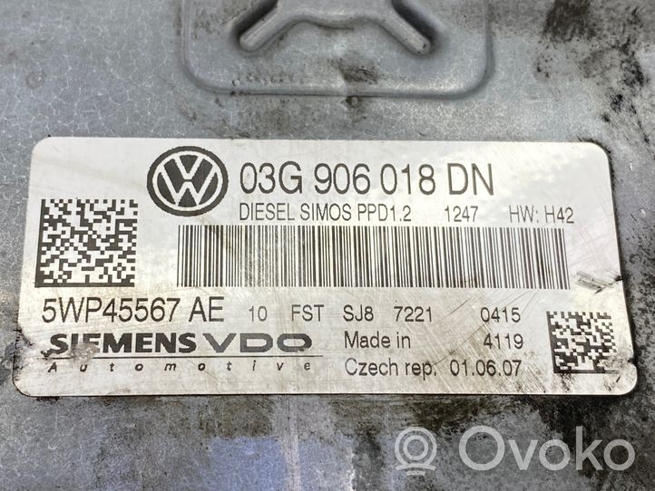 Audi A3 S3 8P Komputer / Sterownik ECU i komplet kluczy 03G906018DN