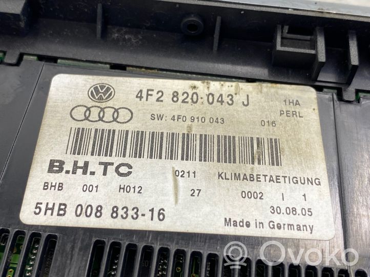 Audi A6 S6 C6 4F Centralina del climatizzatore 4F2820043J