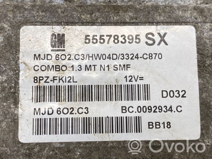 Opel Combo C Komputer / Sterownik ECU i komplet kluczy 55578395