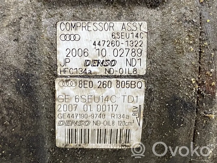 Audi A4 S4 B7 8E 8H Compresseur de climatisation 8E0260805BQ