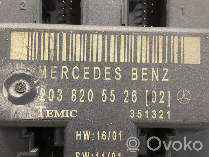 Mercedes-Benz C W203 Unité de commande module de porte 2038205526