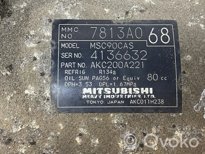 Mitsubishi Lancer X Compressore aria condizionata (A/C) (pompa) 7813A068