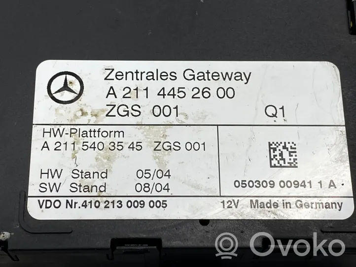 Mercedes-Benz E W211 Centralina/modulo chiusura centralizzata portiere A2114452600