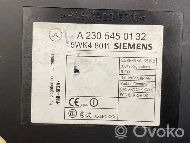 Mercedes-Benz S W220 Module de contrôle sans clé Go A2305450132