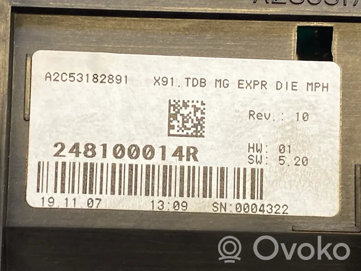 Renault Laguna III Komputer / Sterownik ECU i komplet kluczy 0281014354