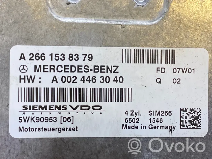 Mercedes-Benz A W169 Kit centralina motore ECU e serratura A2661538379