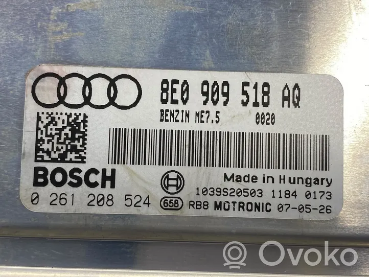 Audi A4 S4 B7 8E 8H Engine ECU kit and lock set 8E0909518AQ