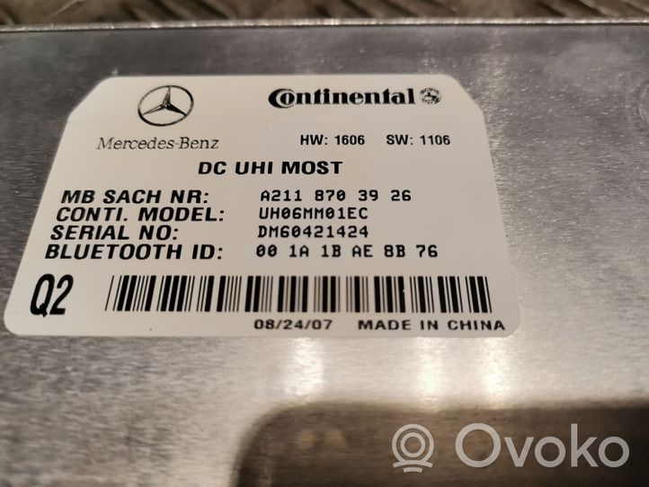 Mercedes-Benz A W169 Puhelimen käyttöyksikkö/-moduuli 2118703926