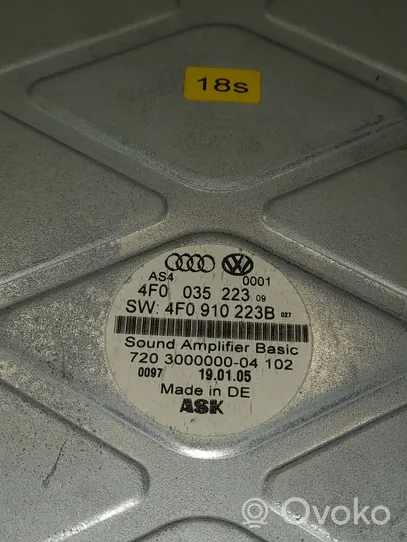 Audi A6 S6 C6 4F Wiązka przewodów systemu dźwiękowego 4F0035223