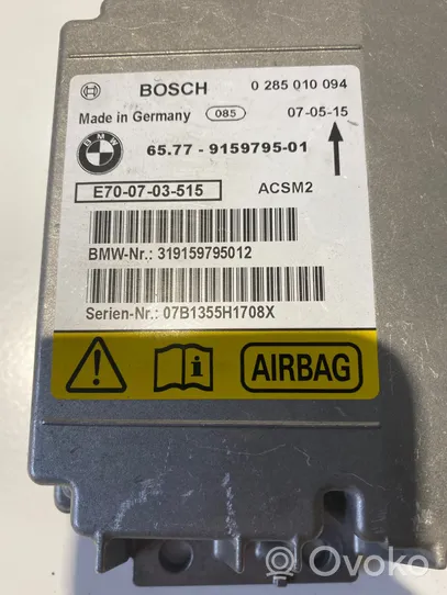 BMW X5 E70 Module de contrôle airbag 9159795