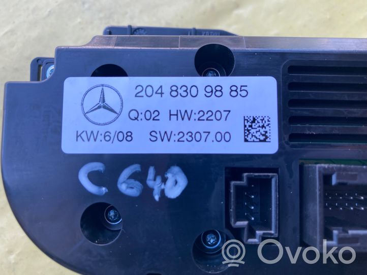 Mercedes-Benz C AMG W204 Ilmastoinnin ohjainlaite A2048305790