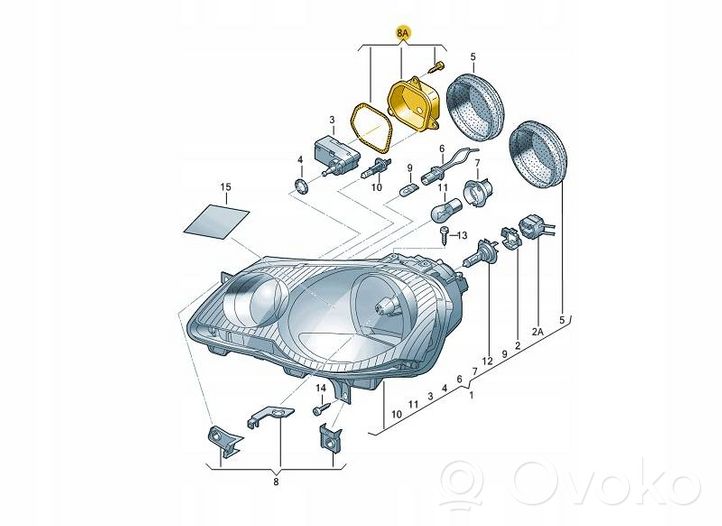 Volkswagen Polo IV 9N3 Headlight part 6Q0998295A